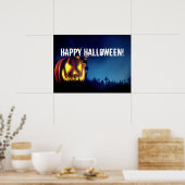 Jack-O-Lantern op Halloween Night Poster (Keuken)