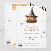 Jack-O' Lantern Pompoen Carving Party Kaart (Voorkant / Achterkant)