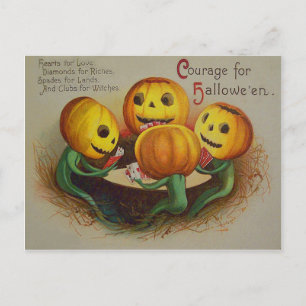 Jack O' Lantern Pompoen Speelkaarten Poker Briefkaart