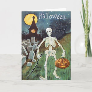 Jack O' Lantern Pompoenskelet Begraafplaats Kaart