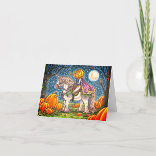 JACK O LANTERN PRINS OP ZIJN MAGISCHE EENHOORN FEESTDAGEN KAART