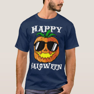 Jack O Lantern Pumpkin die zonnebril draagt Happy T-shirt