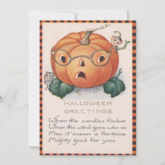Jack O Lantern Pumpkin Elf Mouse Poem (Voorkant)