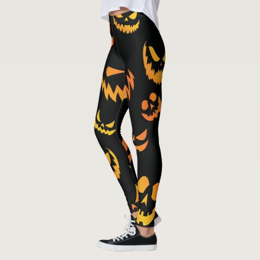 Jack O Lantern Pumpkin Face Leggings (Links)