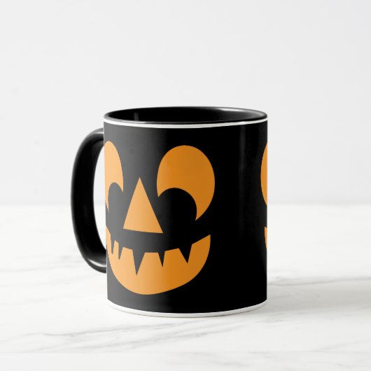 Jack O Lantern Pumpkin Face Mok (Voorkant links)