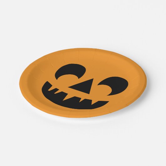 Jack O Lantern Pumpkin Face Papieren Bordje (Gekanteld)
