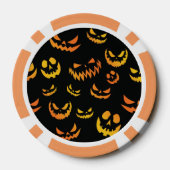 Jack O Lantern Pumpkin Face Poker Chips (Achterkant)