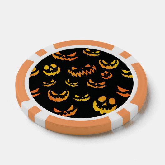 Jack O Lantern Pumpkin Face Poker Chips (Enkel)