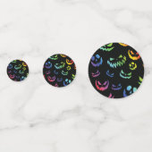Jack O Lantern Pumpkin Face Zwart en Wit Confetti (Achterkanten)