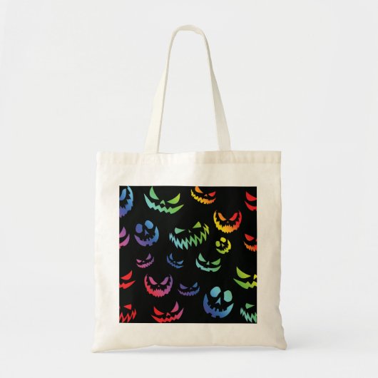 Jack O Lantern Pumpkin Face Zwart en Wit Tote Bag (Voorkant)