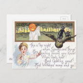 Jack O' Lantern Pumpkin Ghost Owl Goblin Briefkaart (Voorkant / Achterkant)