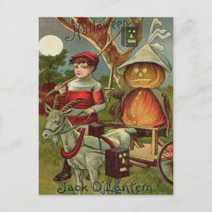 Jack O' Lantern Pumpkin Goat Volle Maan Briefkaart