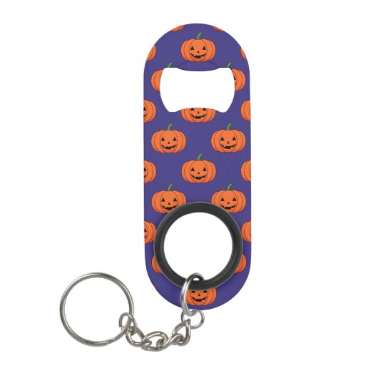 Jack-O'-Lantern Pumpkin Halloween Pattern Mini Flessenopener (Voorkant)