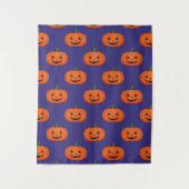 Jack-O'-Lantern Pumpkin Halloween Pattern Wandkleed (Voorkant)