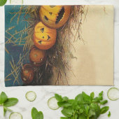 Jack O' Lantern Pumpkin Hay Field Theedoek (Gevouwen)
