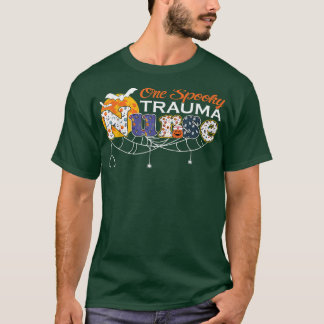 Jack O Lantern Pumpkin One Spooky Trauma Nurse Hal T-shirt