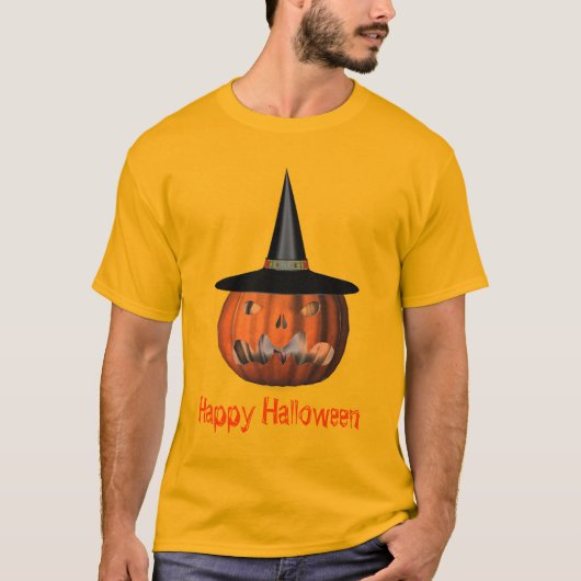 Jack O Lantern Pumpkin Witch Pet Halloween T-shirt (Voorkant)