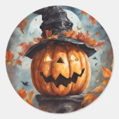 Jack O Lantern Ronde Sticker (Voorkant)