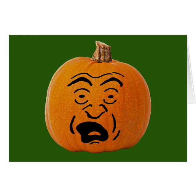 Jack o' Lantern Scared Face, Halloween Pumpkin (Voorkant Horizontaal)