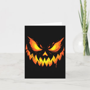 Jack O Lantern Scary Carved Pumpkin Face Halloween Kaart