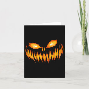 Jack O Lantern Scary Carved Pumpkin Face Halloween Kaart