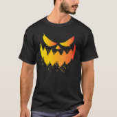 Jack O Lantern Scary Carved Pumpkin Face Halloween T-shirt (Voorkant)