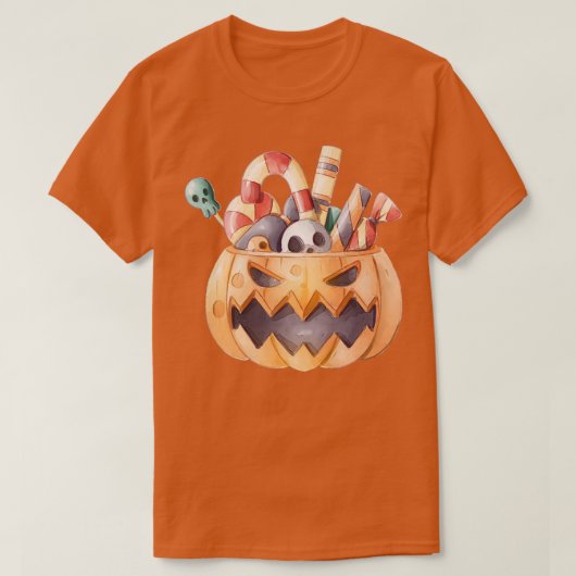 Jack o' lantern Snoep Halloween Pumpkin Herfst Man T-shirt (Design voorkant)