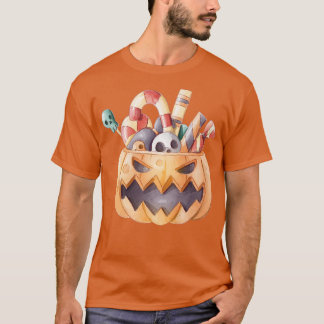 Jack o' lantern Snoep Halloween Pumpkin Herfst Man T-shirt