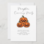 Jack-O' Lantern Trio Pompoen Carving Party Kaart (Voorkant)
