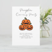 Jack-O' Lantern Trio Pompoen Carving Party Kaart (Staand voorkant)