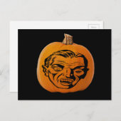 Jack o' Lantern Vampire Face, Halloween Pumpkin Briefkaart (Voorkant / Achterkant)