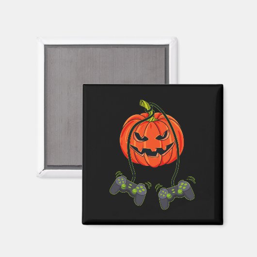 Jack O Lantern Video Gamer Controllers Halloween B Magneet (Voorkant / Achterkant)