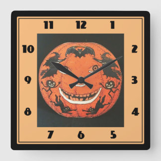 Jack O Lantern Wall Clock Vierkante Klok