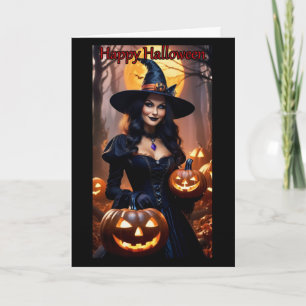 Jack-O-Lantern Witch Halloween Kaart
