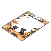 Jack o Lantern, zwarte katten en vogelverschrikker Notitieboek (Linkerzijde)