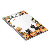 Jack o Lantern, zwarte katten en vogelverschrikker Notitieboek (Rechterzijde)