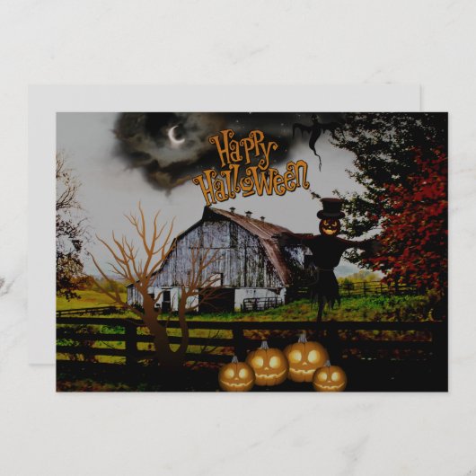 *~* Jack-o-Lanterns - CARTE Scarecrow HALLOWEEN (Devant / Derrière)