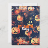 Jack-O' Lanterns Sterrennacht Halloween Party Kaart (Voorkant)