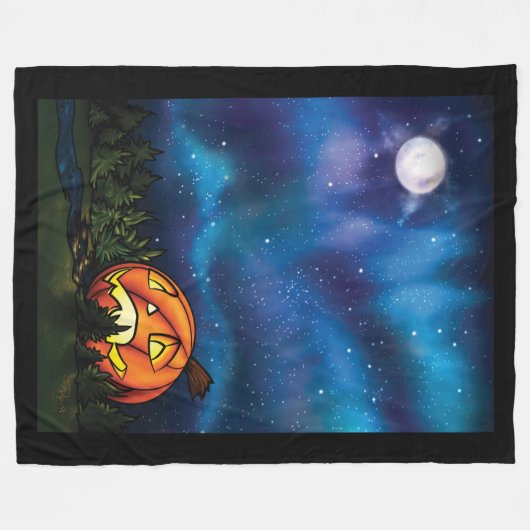 Jack-o-Moon Fleece Deken (Voorkant (Horizontaal))