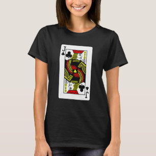 Jack of Clubs Poker Kaart Games Spellingkaarten zw T-shirt
