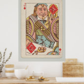  Jack of Diamonds Plays Card (1889) Poster (Keuken)