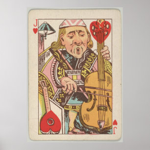  Jack of Hearts die de Illustratie van de Kaart sp Poster