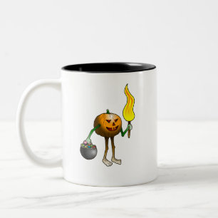 Jack O'lantern bij Trick or Treat Tweekleurige Koffiemok