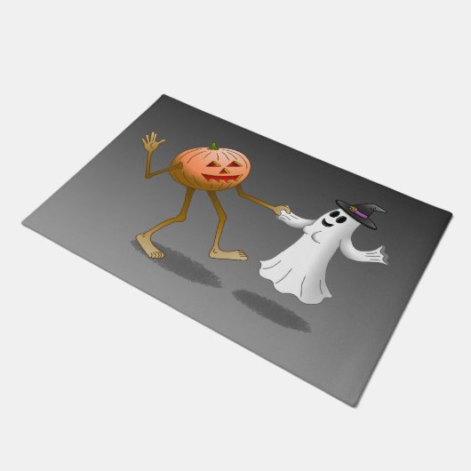Jack O'lantern die danst met de geest Deurmat (Schuin)