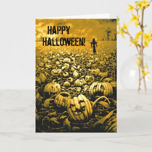 Jack O'Lantern Graveyard Kaart (Gele Bloem)