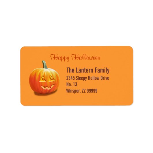 Jack O'Lantern Halloween Address Label (Voorkant)