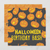 Jack O'Lantern Halloween Birthday Party Kaart (Voorkant / Achterkant)
