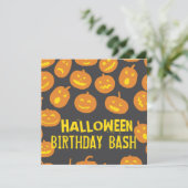Jack O'Lantern Halloween Birthday Party Kaart (Staand voorkant)