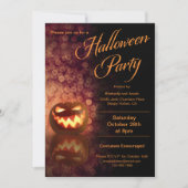 Jack O'Lantern Halloween Party Zwart + Sinaasappel Kaart (Voorkant)