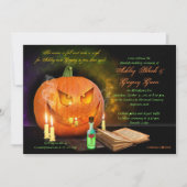 Jack O'Lantern Halloween Wedding Invitation Kaart (Voorkant)